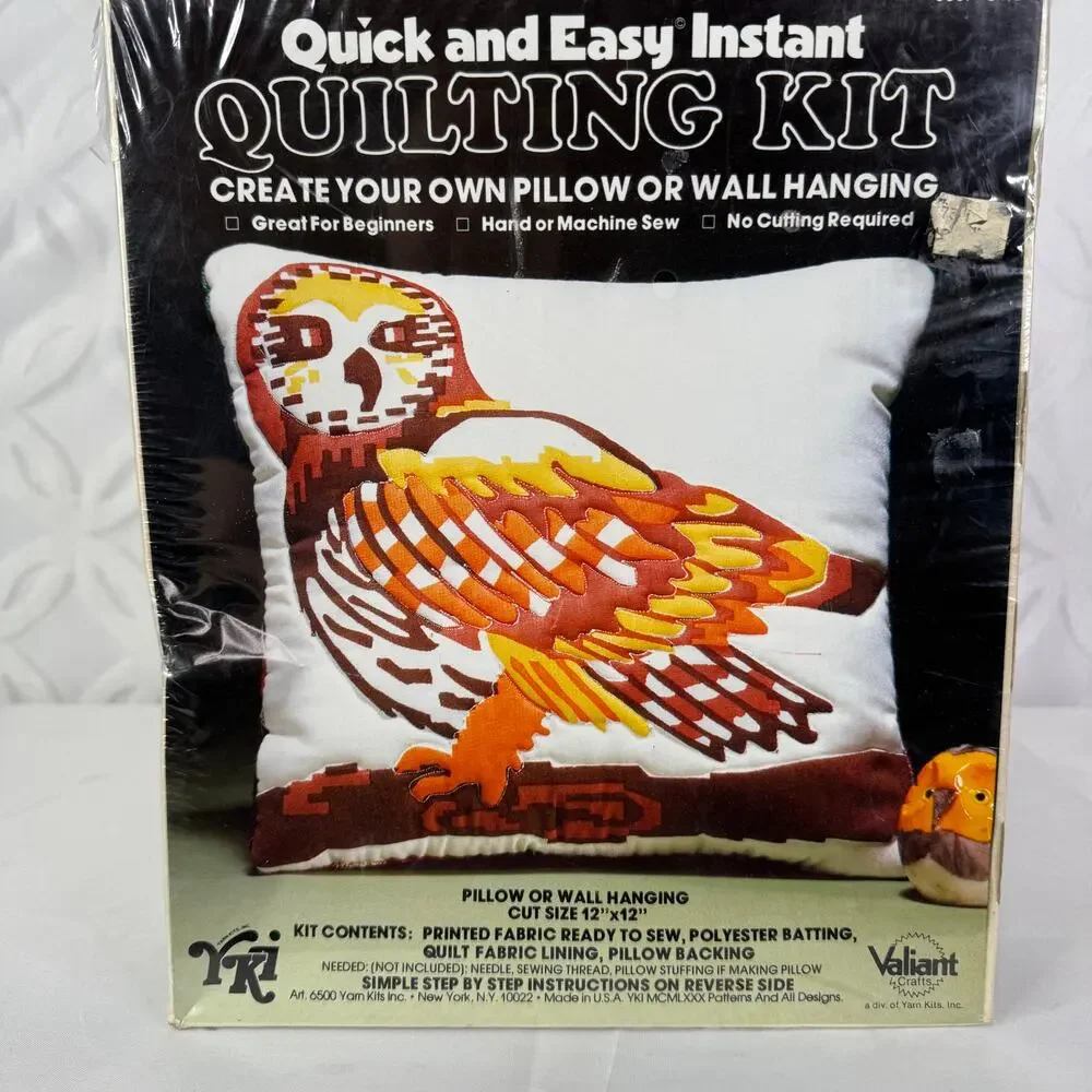 Quick & Easy Instant Quilting Kit Brown Owl Pillow Wall Hanging‎ Valiant 6507
